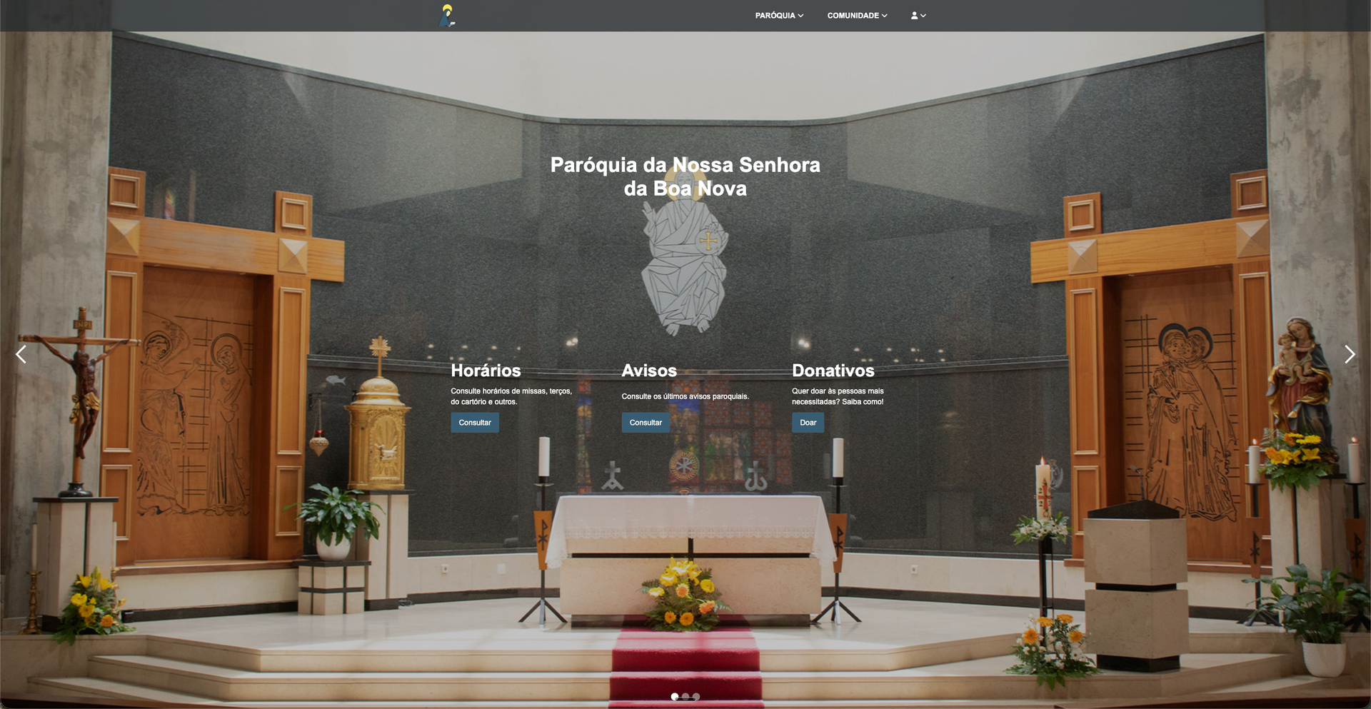 Parish website homepage — Paróquia da Nossa Senhora da Boa Nova