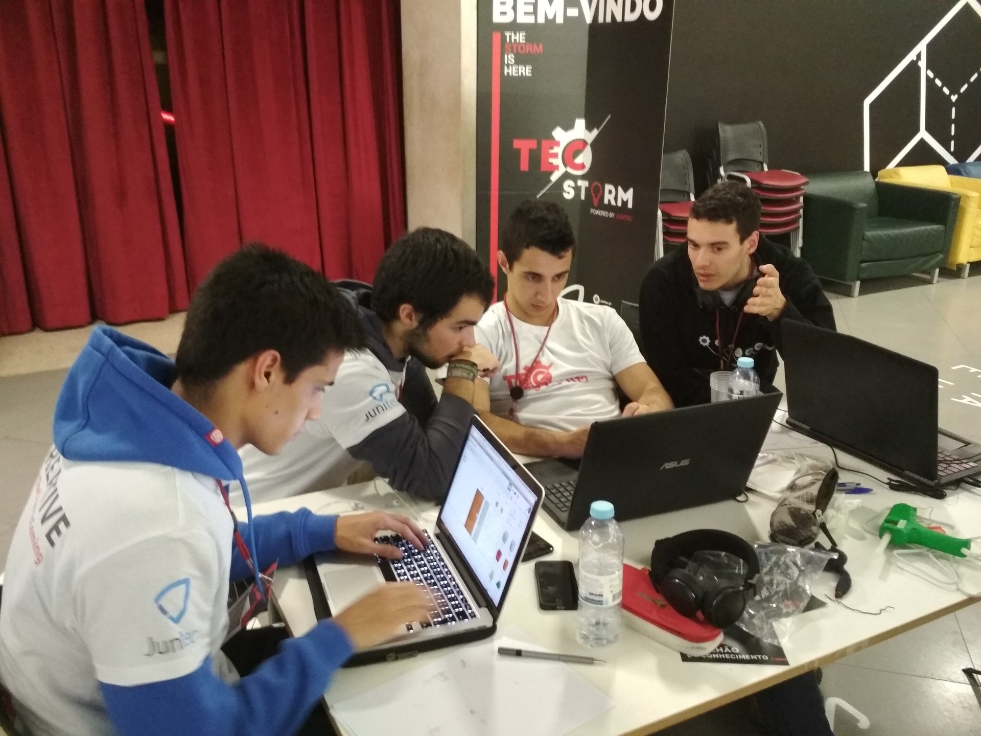 TecStorm 2018 team working at hackathon