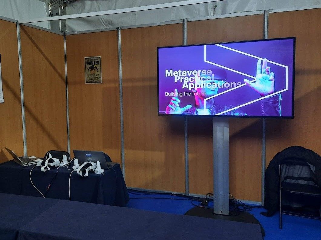 Metaverse VR workshop display at SINFO30, Accenture 2023